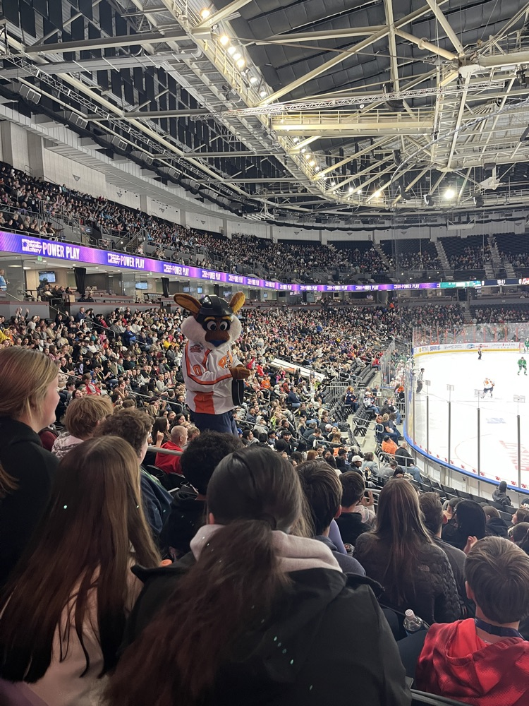 8th grades at the hockey game