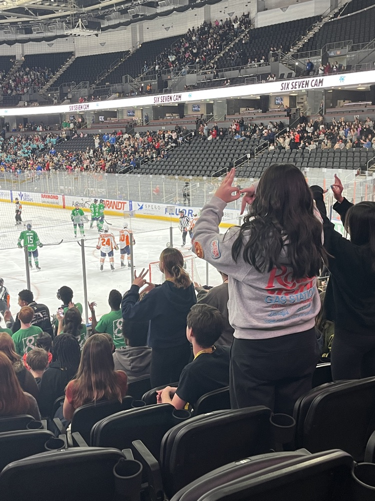 8th grades at the hockey game