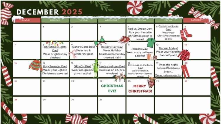 Holiday Dress-up Days  