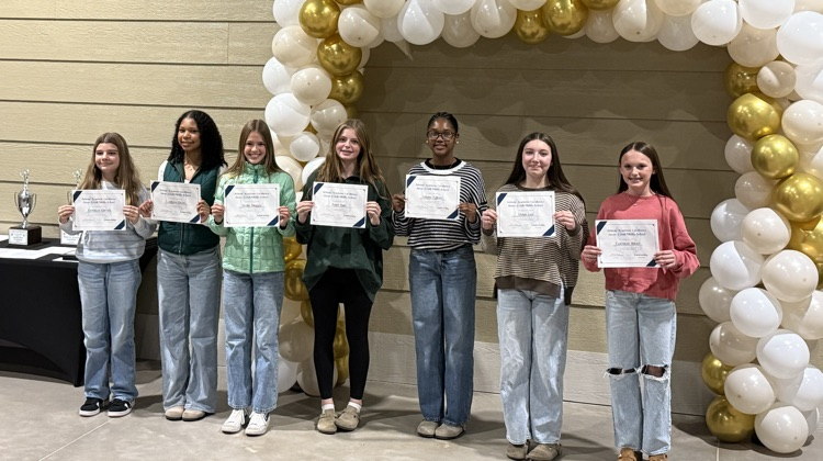 volleyball girls with awards 