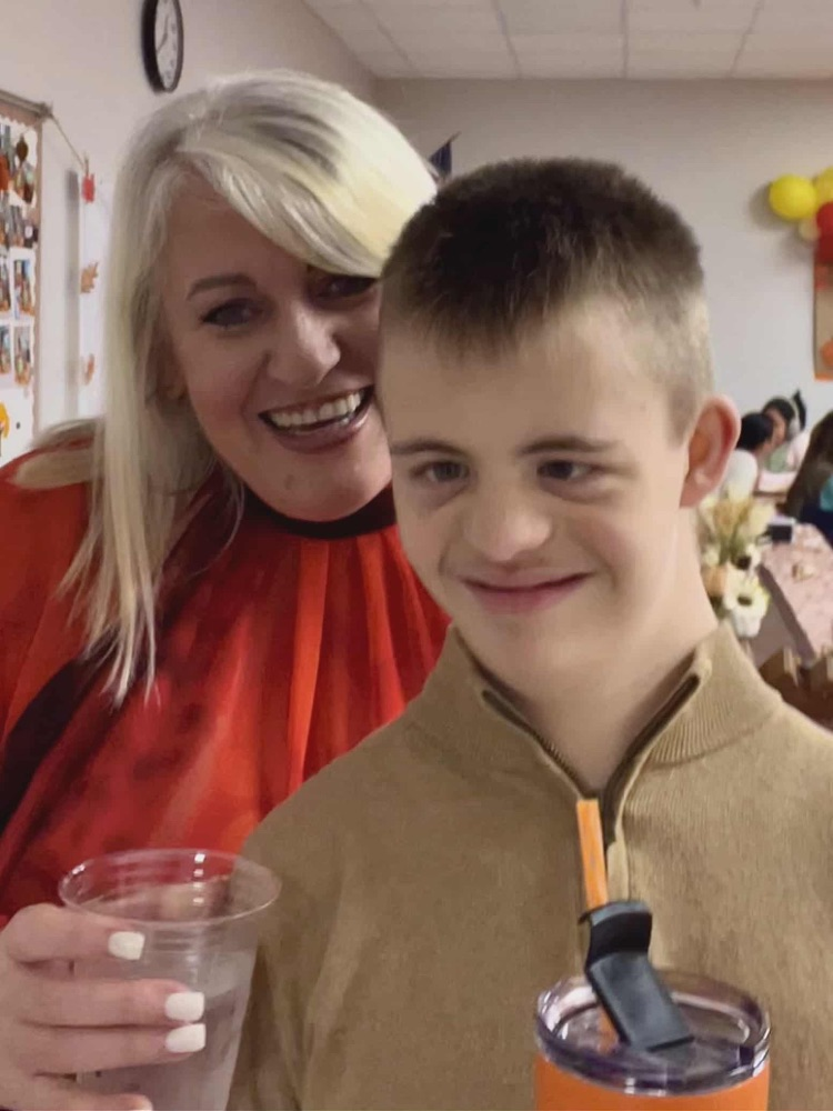 kids and adults at thanksgiving party 