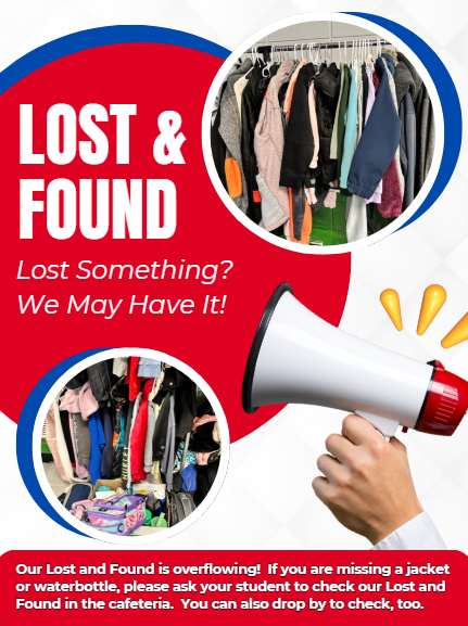 come claim your lost items from our lost and found area