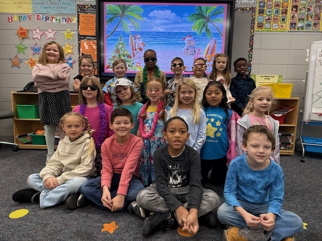 Students dressed for Christmas Vacation Day