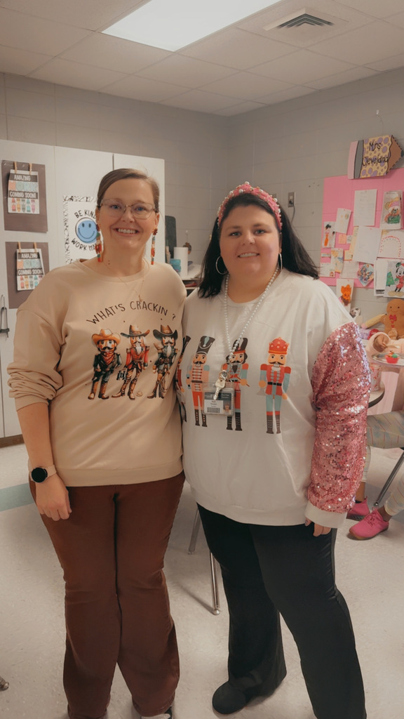Teachers dressed for Christmas Vacation Day