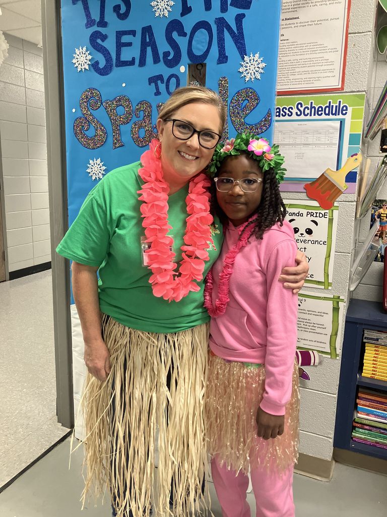 Students dressed for Christmas Vacation Day