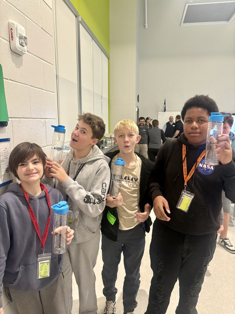 Spartanburg water employees with students