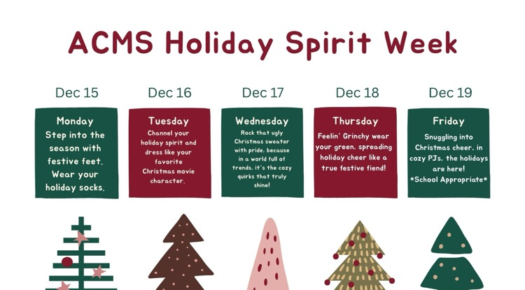 Spirit week schedule