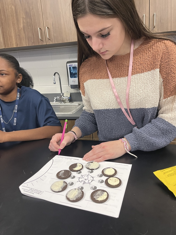 kids with Oreos and moon phases 