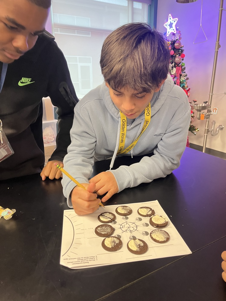 kids with Oreos and moon phases 