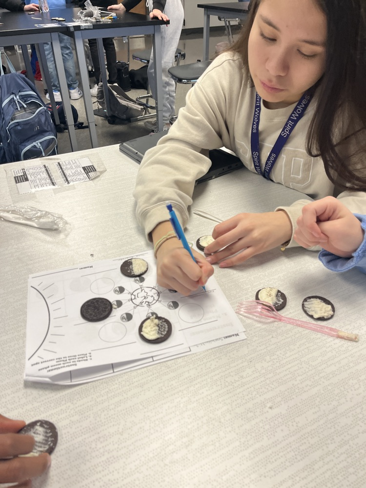 kids with Oreos and moon phases 