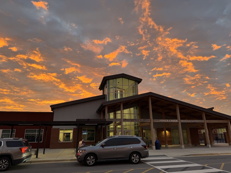 sunrise over the school