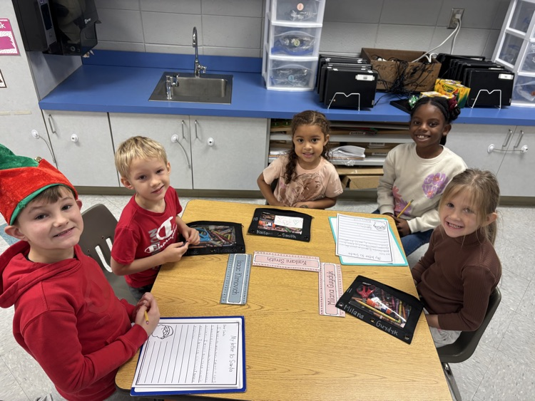 students writing letters