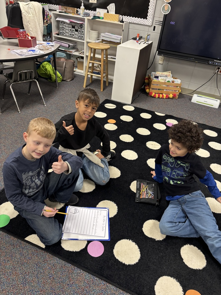 students writing letters