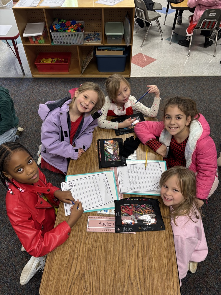 students writing letters