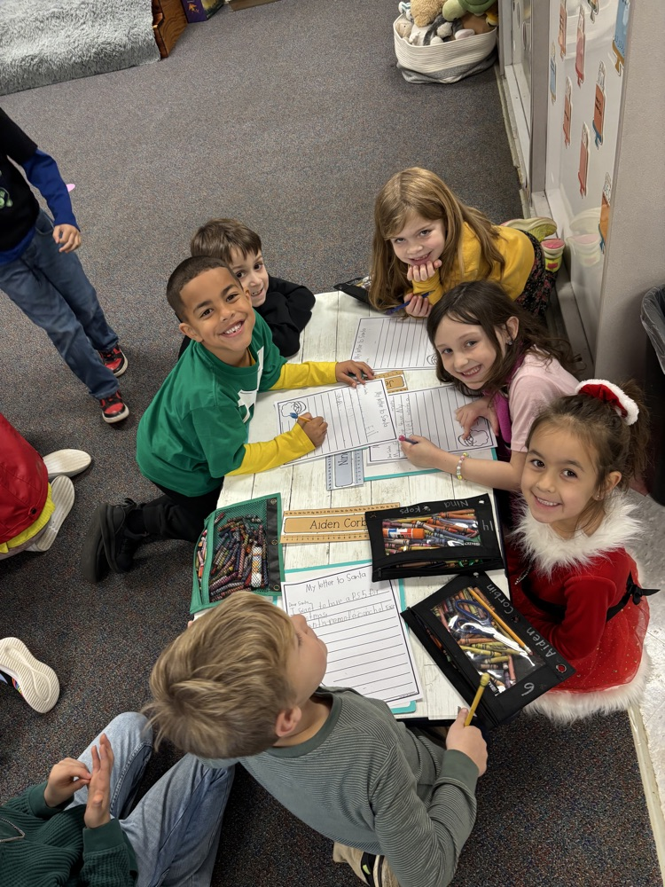 students writing letters