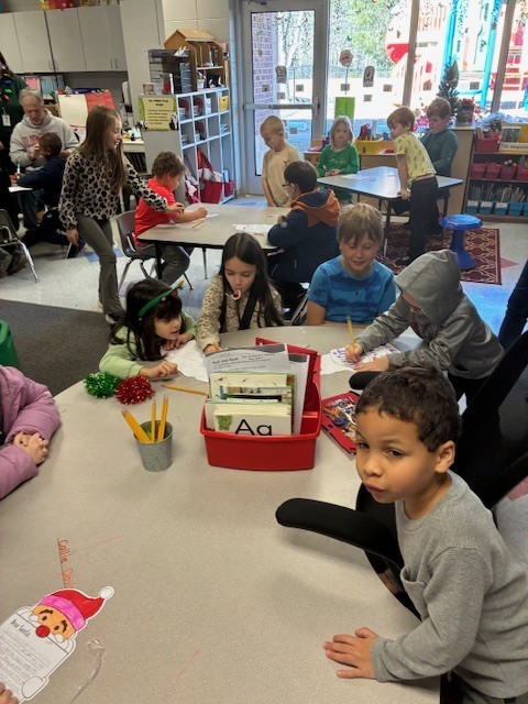 Mr. Jackson’s class came to help Mrs. Odom’s class write letters to Santa and eat candy canes! 