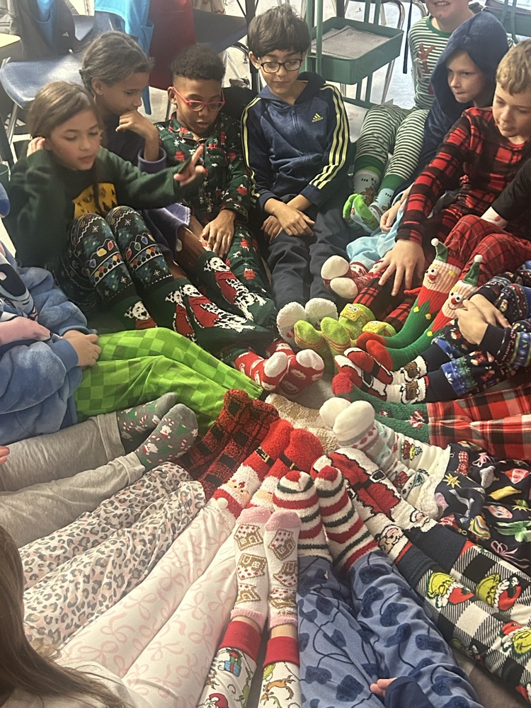 Holiday breakfast, sock exchange, and Polar Express day in Mrs. Sheriff’s classes. 