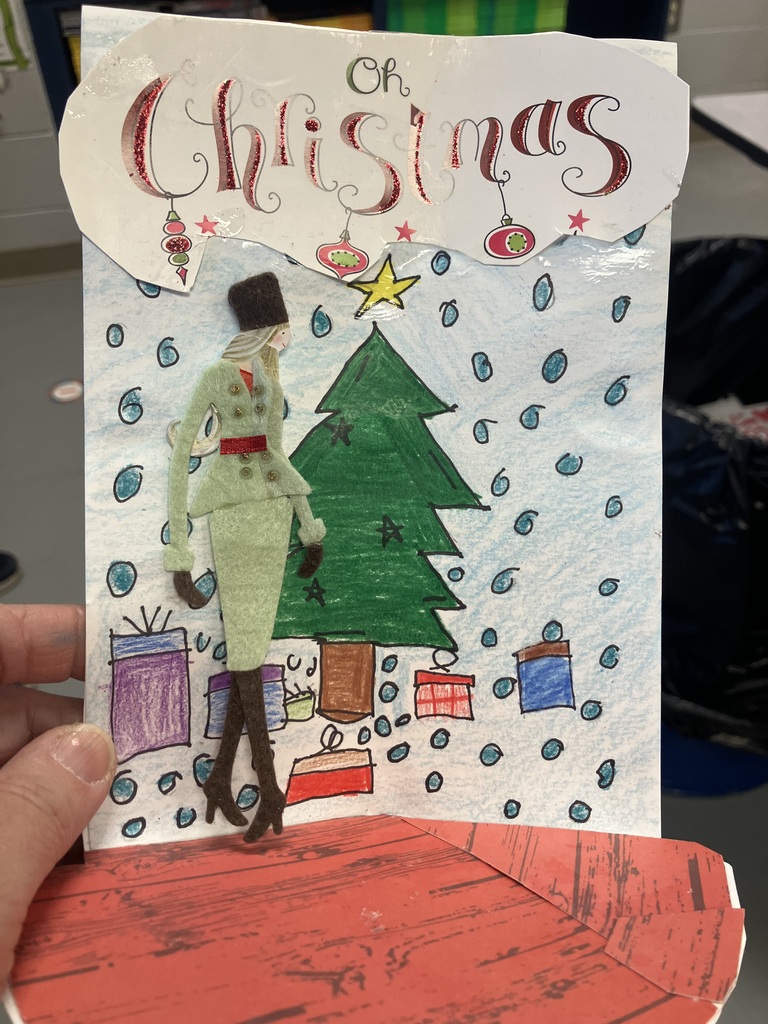 After the Holiday Card Contest judging was complete, Mrs. Goode's art students used their holiday card entries to create these amazing dioramas!  Love their holiday cheer!   