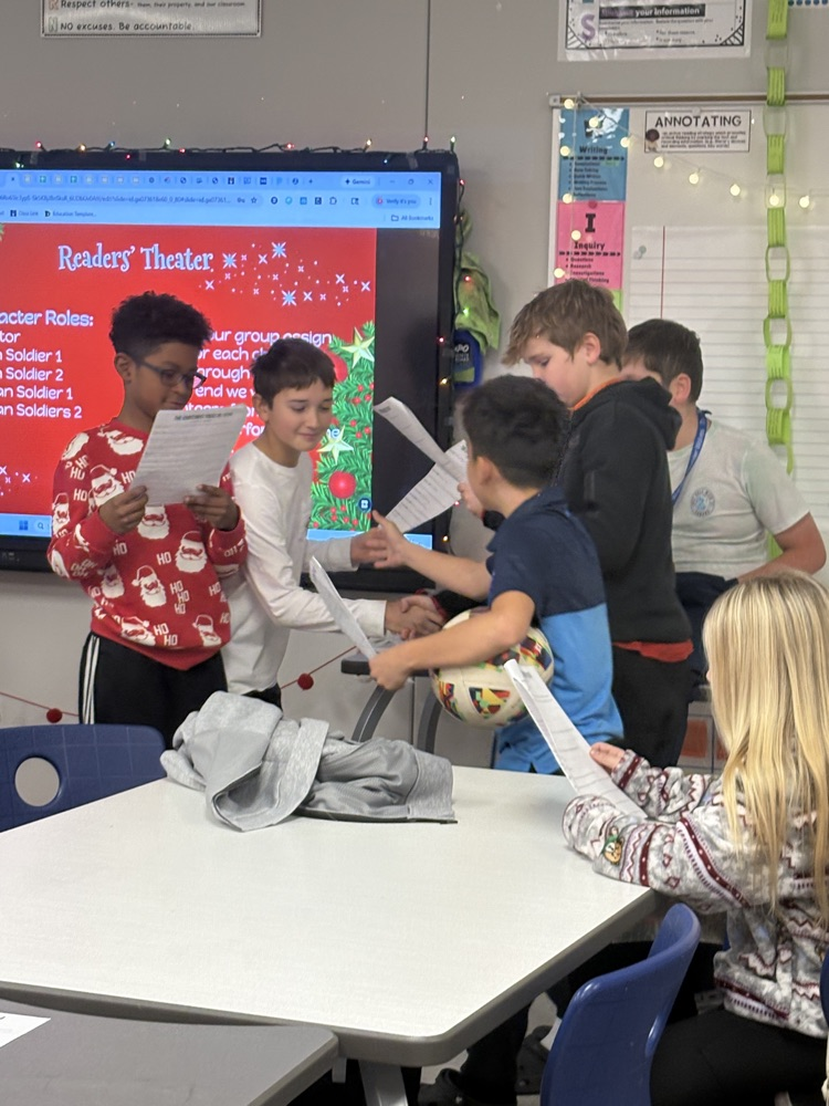 students acting out a skit  