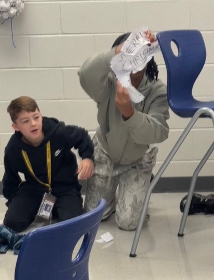 students acting out a skit  