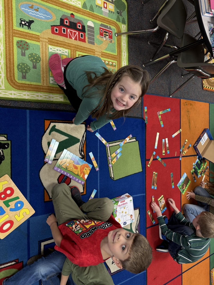 class working on number, letter, and shape recognition