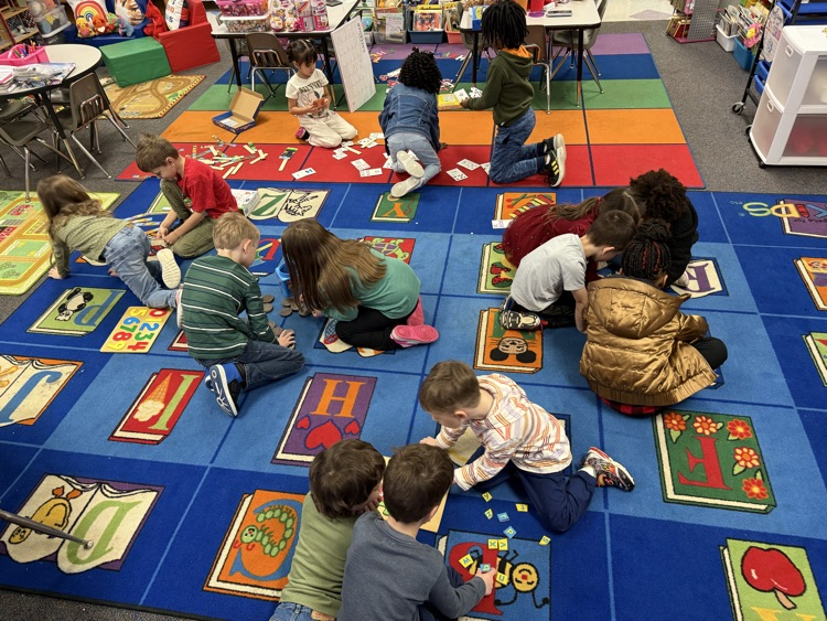 class working on number, letter, and shape recognition