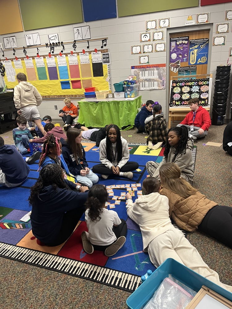 students working with ACA kids 