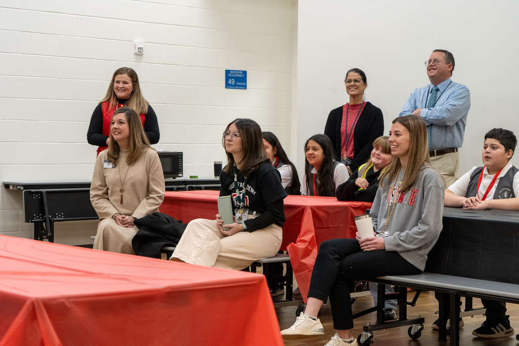 Meredith Gergley with students