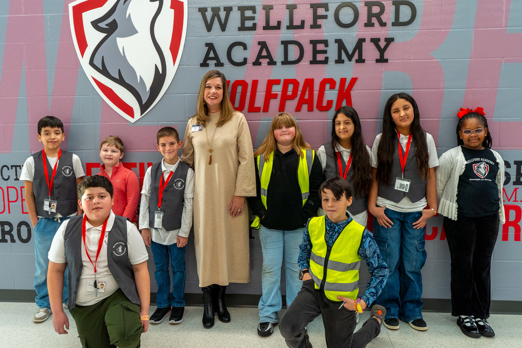 Meredith Gergley with students