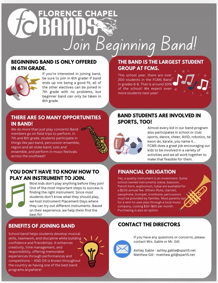 Florence Chapel Band sign ups