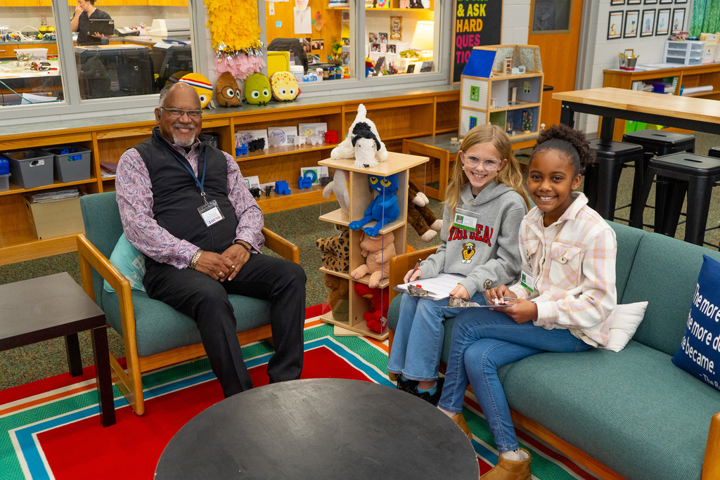 Mark Cleveland with students