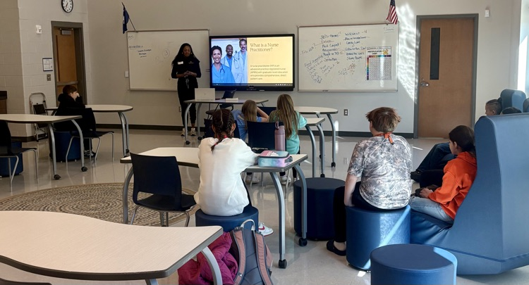 presenting to students 