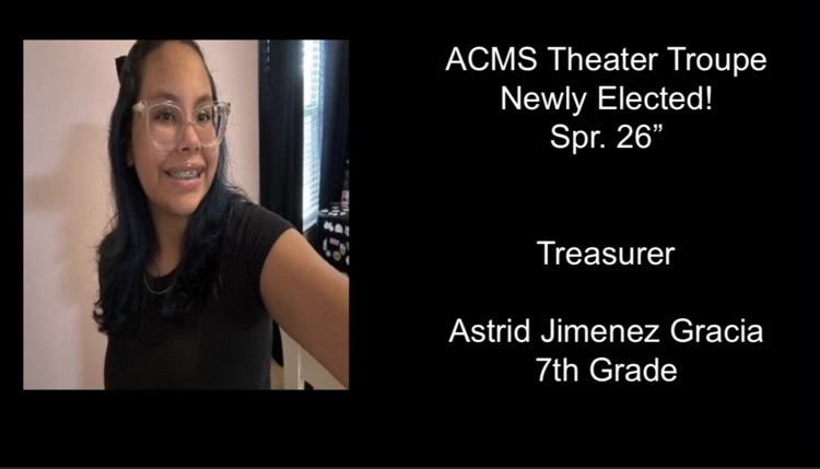 Theater announcement with student image