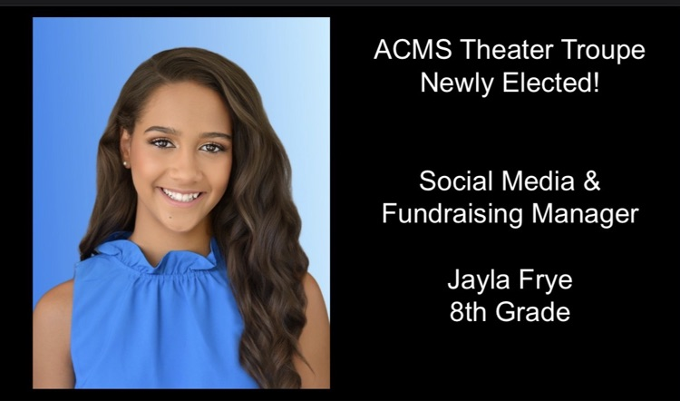 Theater announcement with student image