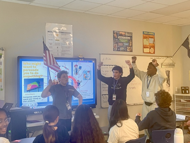 students in English class