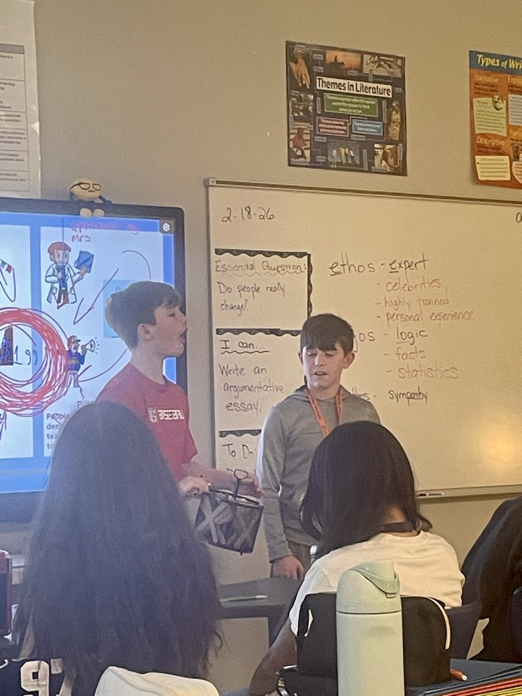 students in English class