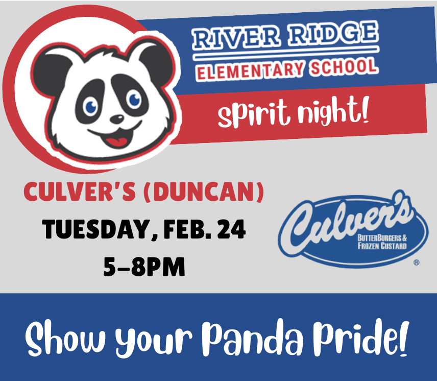 Culvers spirit night Feb 24 from 5-8pm
