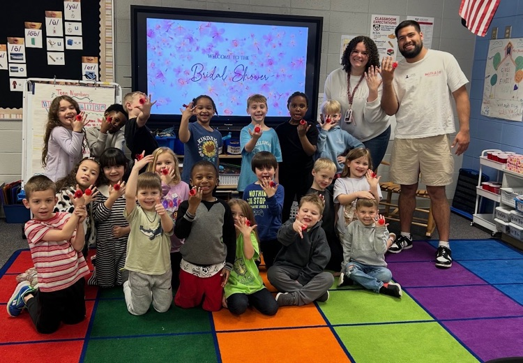 In class bridal shower and pizza party today