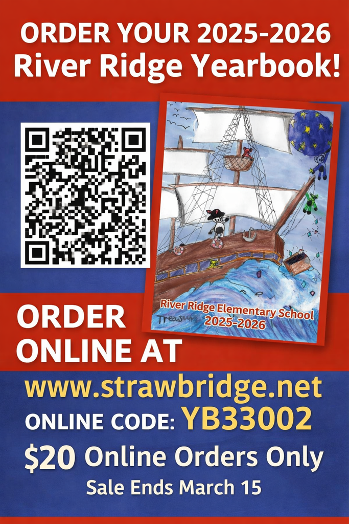 Just a reminder!   Our 2025-26 Yearbook is on sale now!  Orders can ONLY be made ONLINE.  The last day to order is March 15, 2026!   Order your copy for $20.00 at www.strawbridge.net with the online code is YB33002.