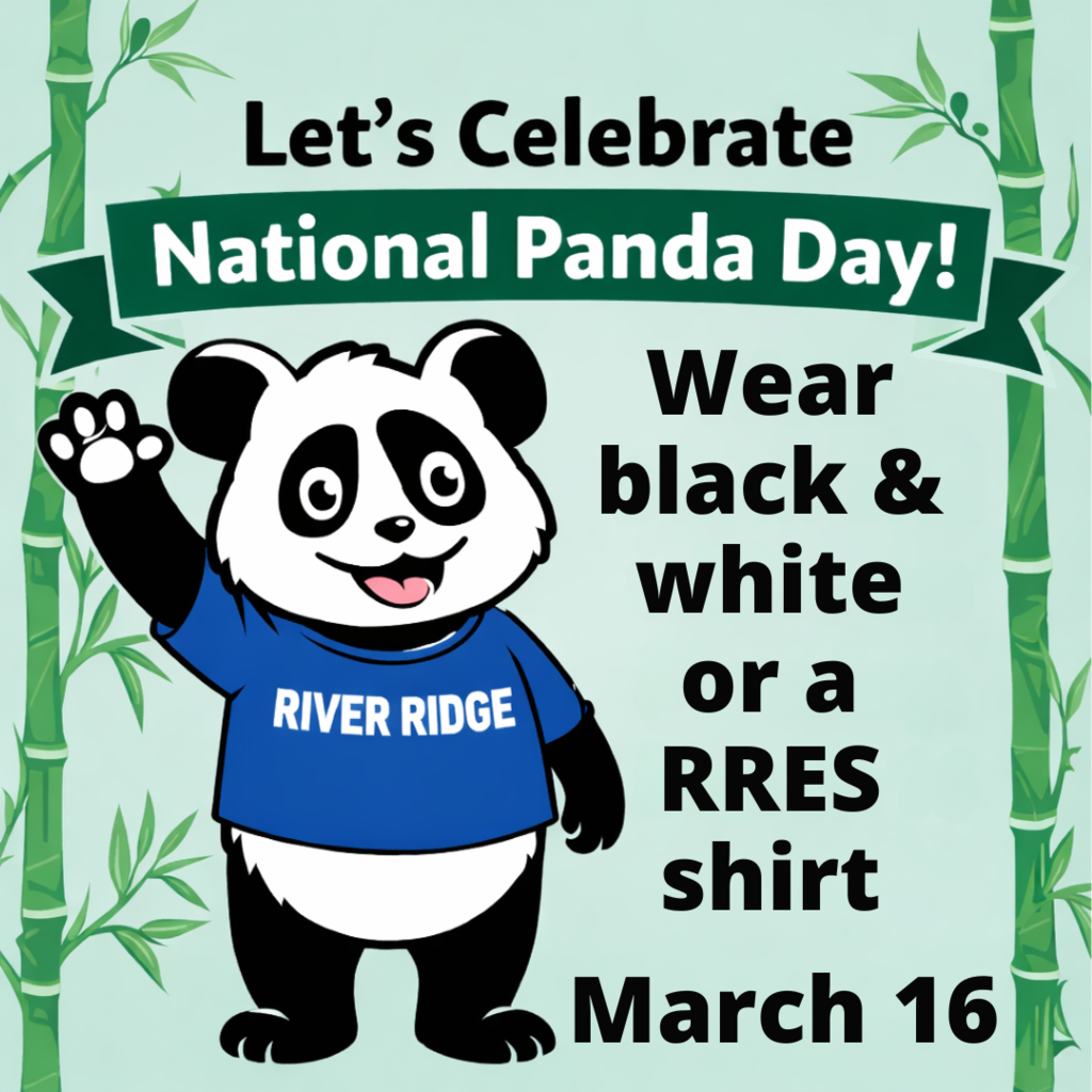 national  panda day let's celebrate Wear black & white or a RRES shirt