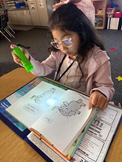 What’s better than reading in Mrs. Wells’ class? Reading by flashlight on Read Across America Day!