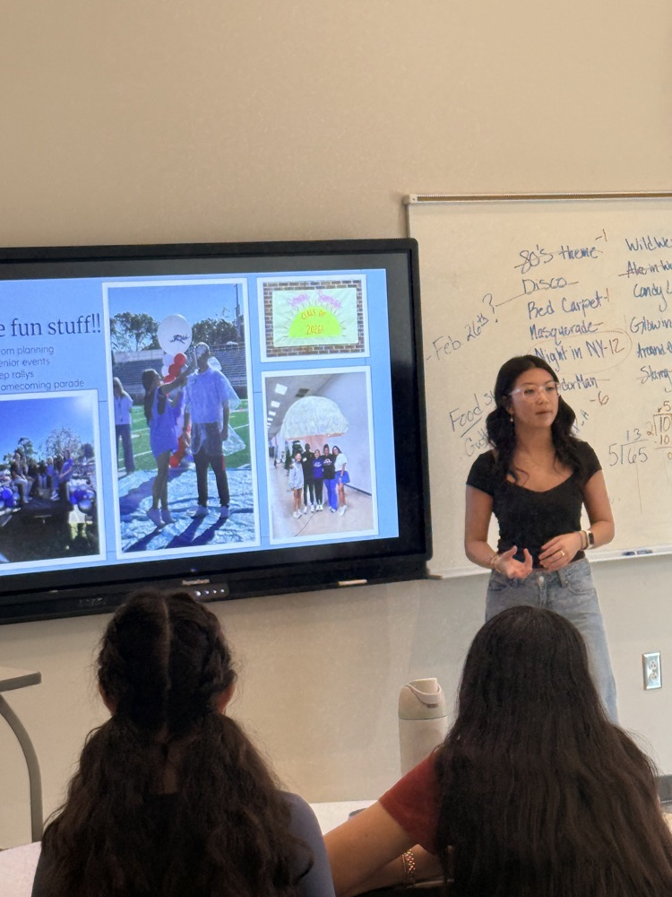 Olivia speaking to student council