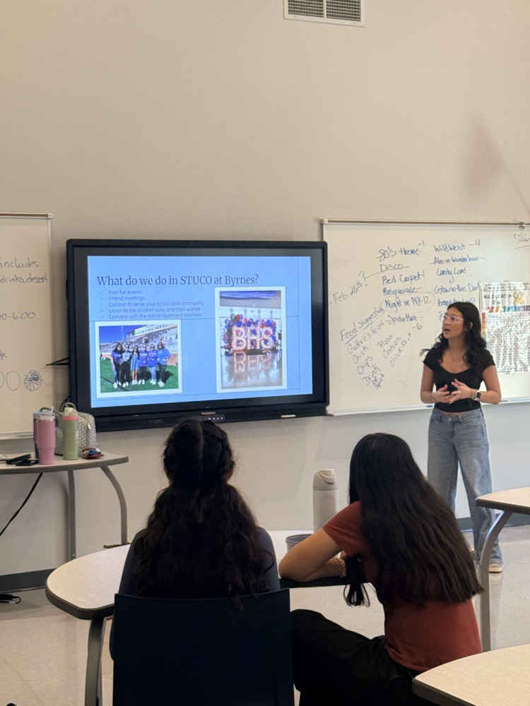 Olivia speaking to student council