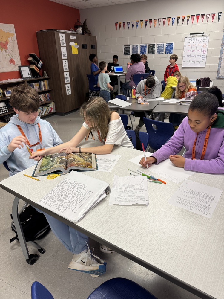 kids working on posters