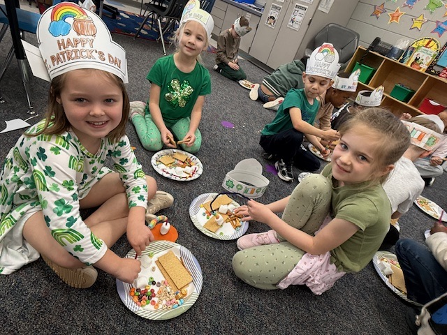 Mrs. Wells’ class made leprechaun traps and rainbows
