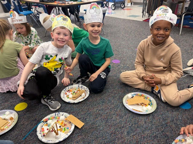 Mrs. Wells’ class made leprechaun traps and rainbows