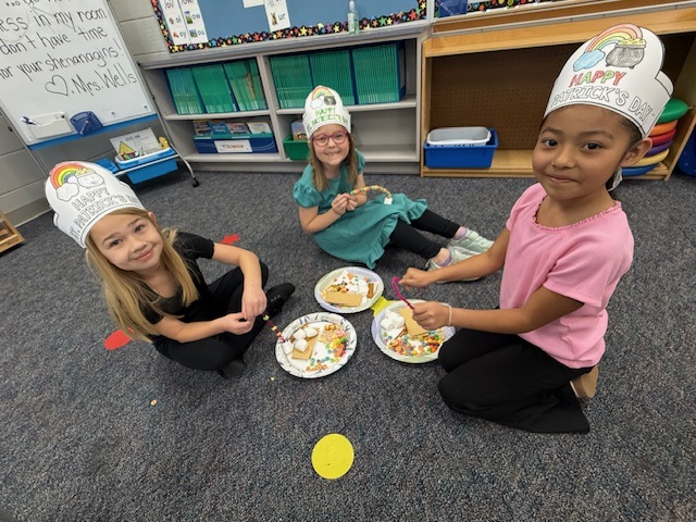 Mrs. Wells’ class made leprechaun traps and rainbows