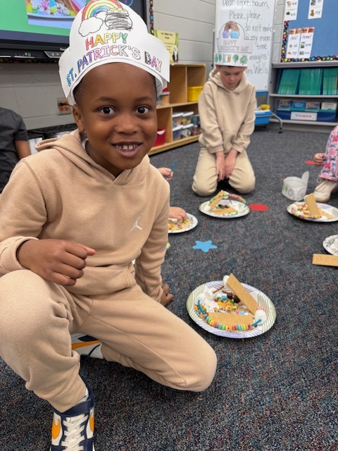 Mrs. Wells’ class made leprechaun traps and rainbows