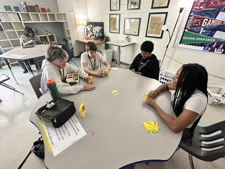 students playing cards