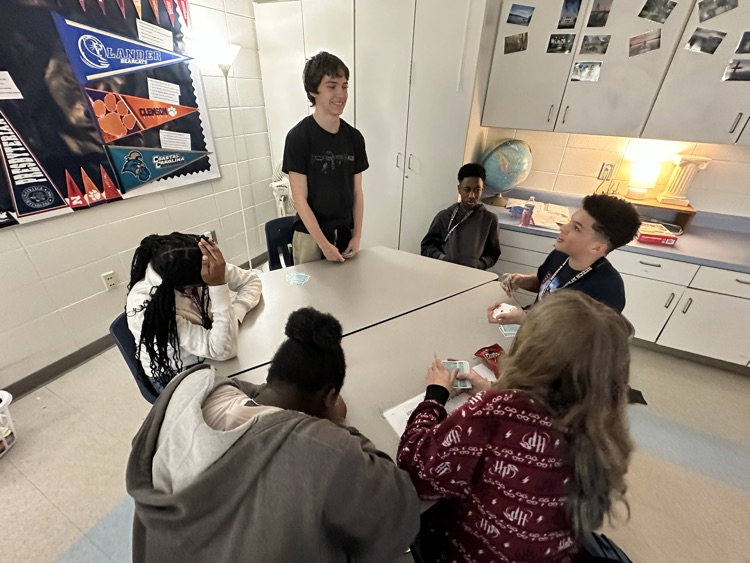 students playing cards